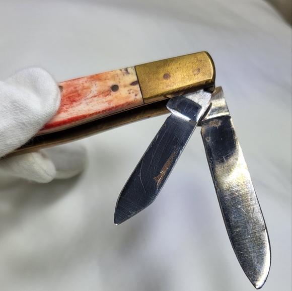 4 Blade Multifunctional Pocket Knife with Gold and Orange Handle - Picture 13 of 14